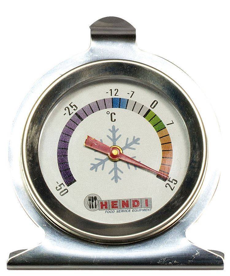 Hendi Koelkast Thermometer 60x70 mm - RVS Behuizing - 50 tot 25 graden - Ø60x H 70 mm