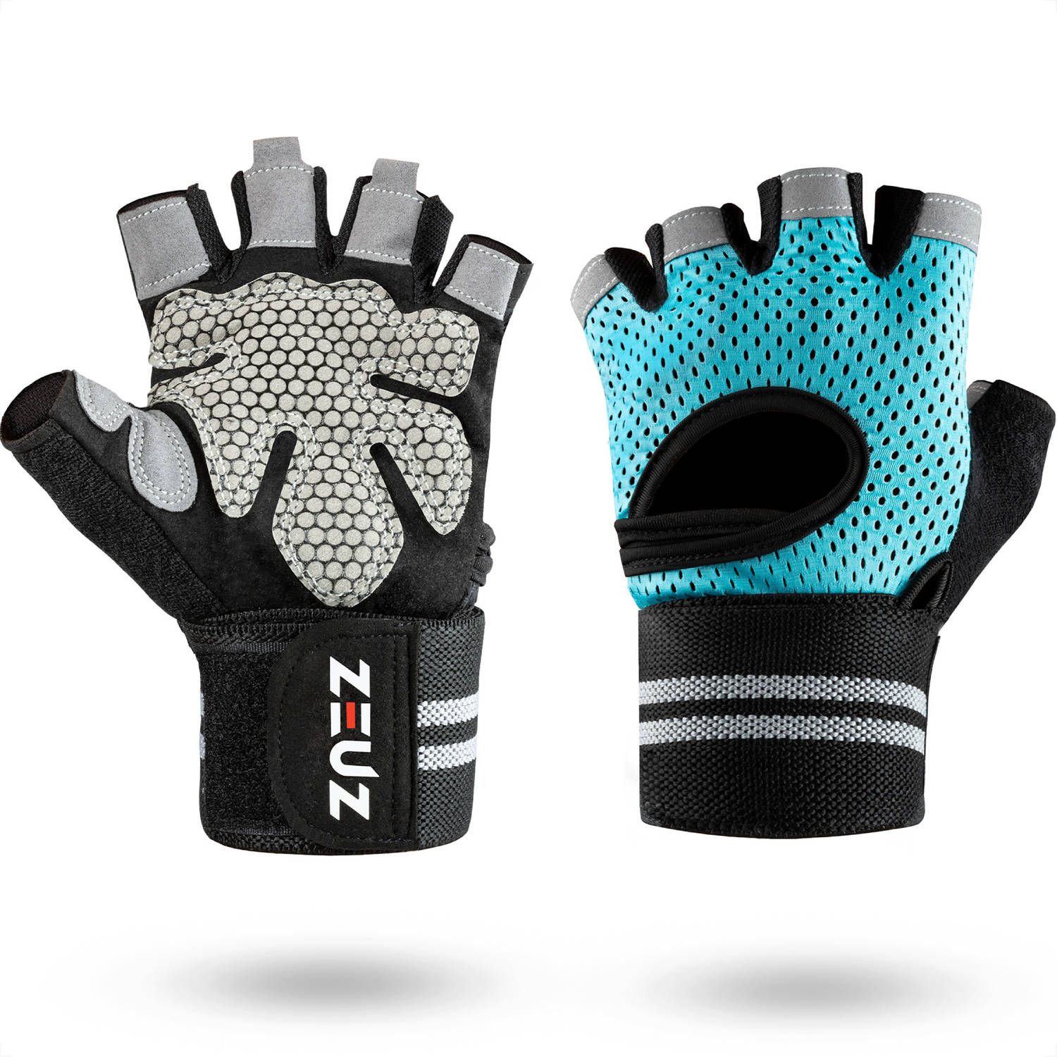 ZEUZ ZEUZ® Sport & Fitness Handschoenen - Blauw & Zwart - Maat L
