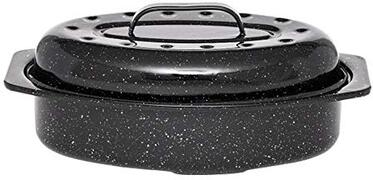 WARMCOOK Granite Ware 6106 Roaster / stoofpan, koolstofstaal, 33 x 20 x 11 cm, zwart