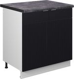 Vicco Fame-Line Wastafelkast – 80 cm, WB Antraciet Zwart gestreept