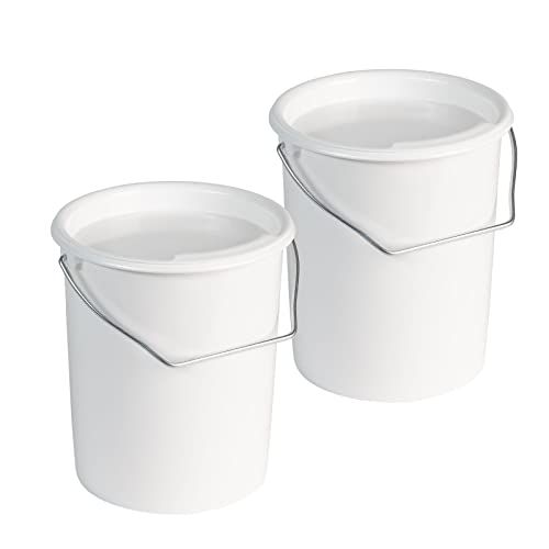 Westmark 2 melk-/voorraad-/voederemmer met handvat en deksel, inhoud: 3 l, kunststof, maxi, wit, 237922E3