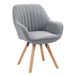 MEUBLE COSY Scandinavische eetkamerstoel kaptafel fauteuil draaibare stoel met armleuningen voor slaapkamer woonkamer keuken kantoor, bekleed met stof massief houten poten, grijs