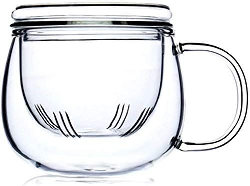 Glazen theekop met Infuser 12 oz, borosilicaatglas mok, hittebestendig