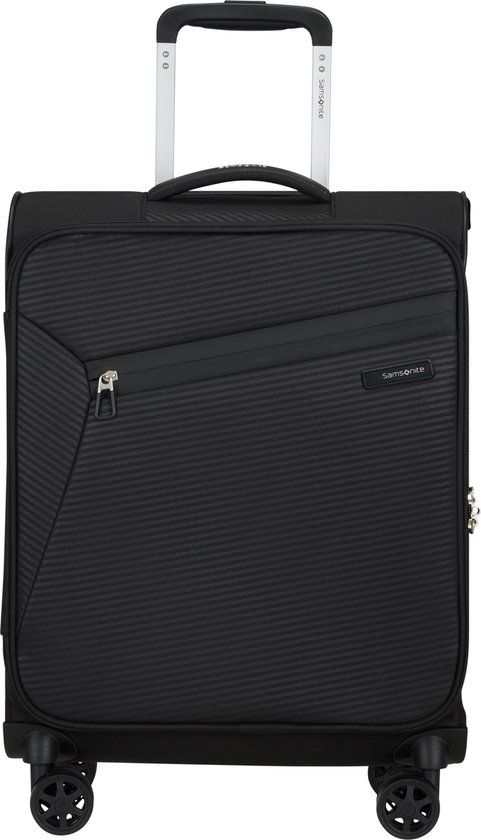 Samsonite Litebeam Spinner 55cm Handbagage - Zwart - 4 Wielen - TSA Slot - rPet