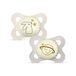 MAM Originele Night, fopspeen 2-6 maanden, set van 2, licht op in het donker met siliconen zuiger, sterilisator-fopspeenhouder, groen/neutraal