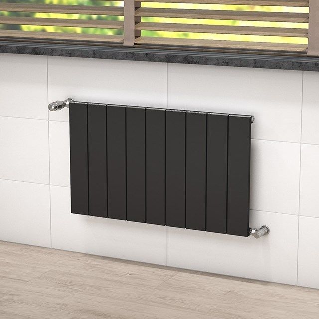 Maxaro Aluminium Designradiator Jupiter Mat Zwart 799 Watt 85x50cm Horizontaal