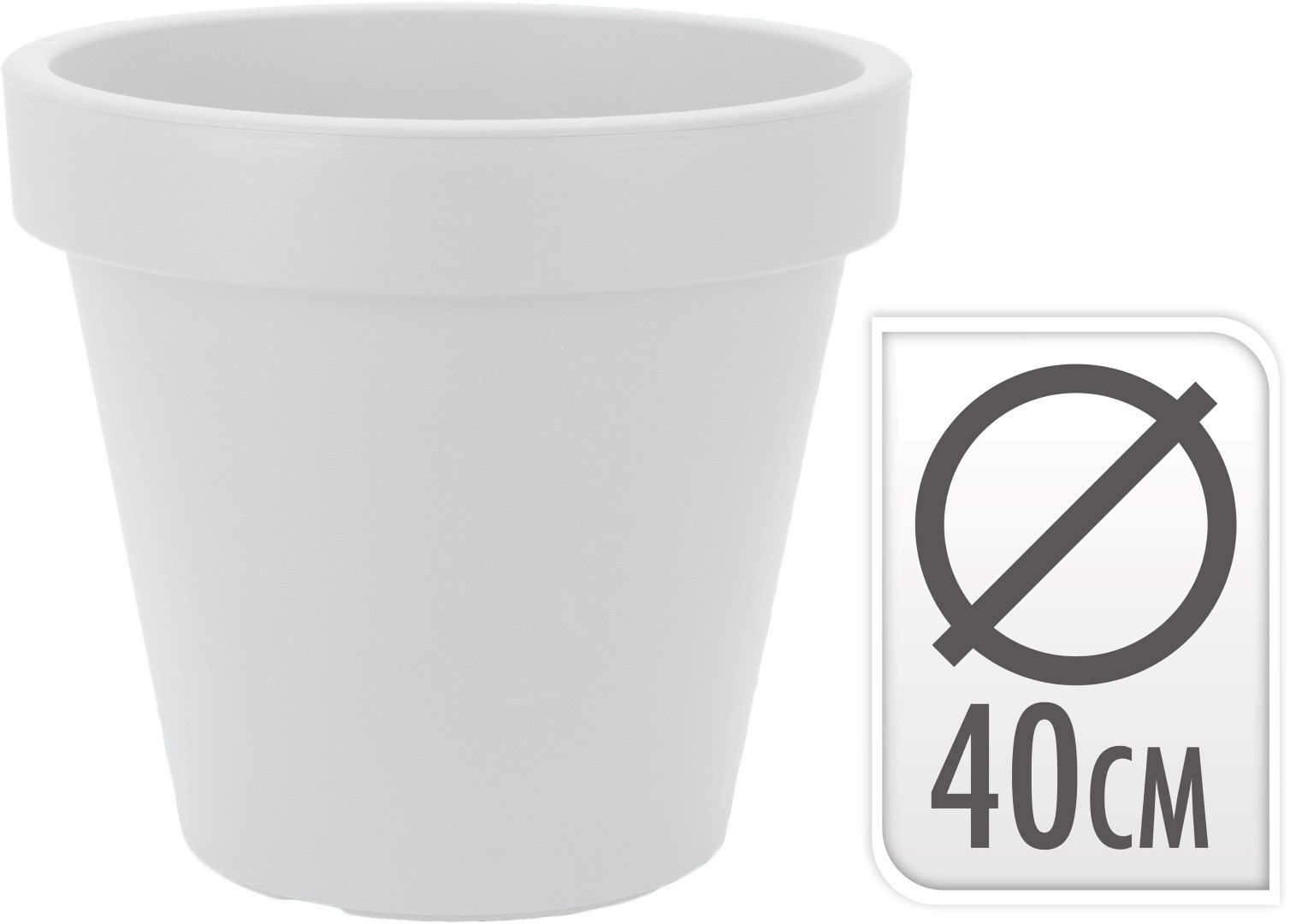 Nampook Bloempot ek rond 40cm wit