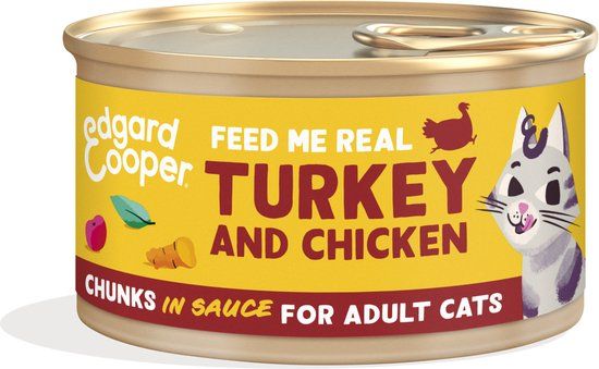Edgard & Cooper Kattenvoer Chunks Kip - Kalkoen 85 gr