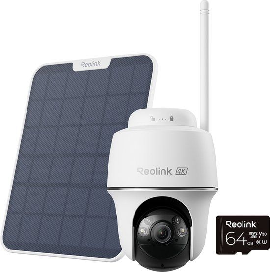 Reolink Argus Serie B440 met Zonnepaneel 2 + 64GB SD-kaart