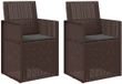 vidaXL Fauteuils de jardin 2 pièces Marron et anthracite PP