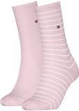 Tommy Hilfiger Damessokken Small Stripe 2-Pack Light Pink
