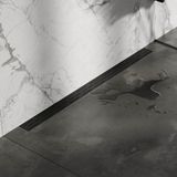 Brauer Douchegoot met Standaard Rooster en Flens Voor Wandmontage - 90 cm - Zwart
