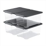 Rotho Core Plus Opbergdozen 44 L, Set Van 4