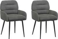 vidaXL Eetstoelen 2 stuks fluweel Donkergrijs 59 x 59,5 x 90 cm
