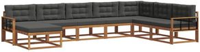 vidaXL Hoek loungeset 8 zitplekken Acacia hout Natuurlijk et Anthracite