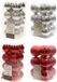 Decoris Kaemingk B.V. Kerstversiering kunststof kerstballen kleuren mix rood/ zilver 4 en 6 cm pakket van 80x stuks