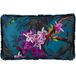 DRW Velvet Rectangular Cushion with Digital Print, Flowers and Birds, Zipper, 50 x 30 cm