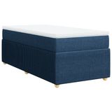 VidaXL Boxspringbed met matras, blauw, 100x200 cm, met stoffen bekleding