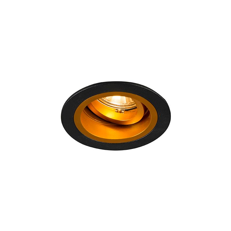 QAZQA Chuck R Inbouwspot 1 lichts 92 mm zwart