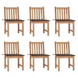 VidaXL Tuinstoel Terras Gecapitonneerde zitting Teak Taupe