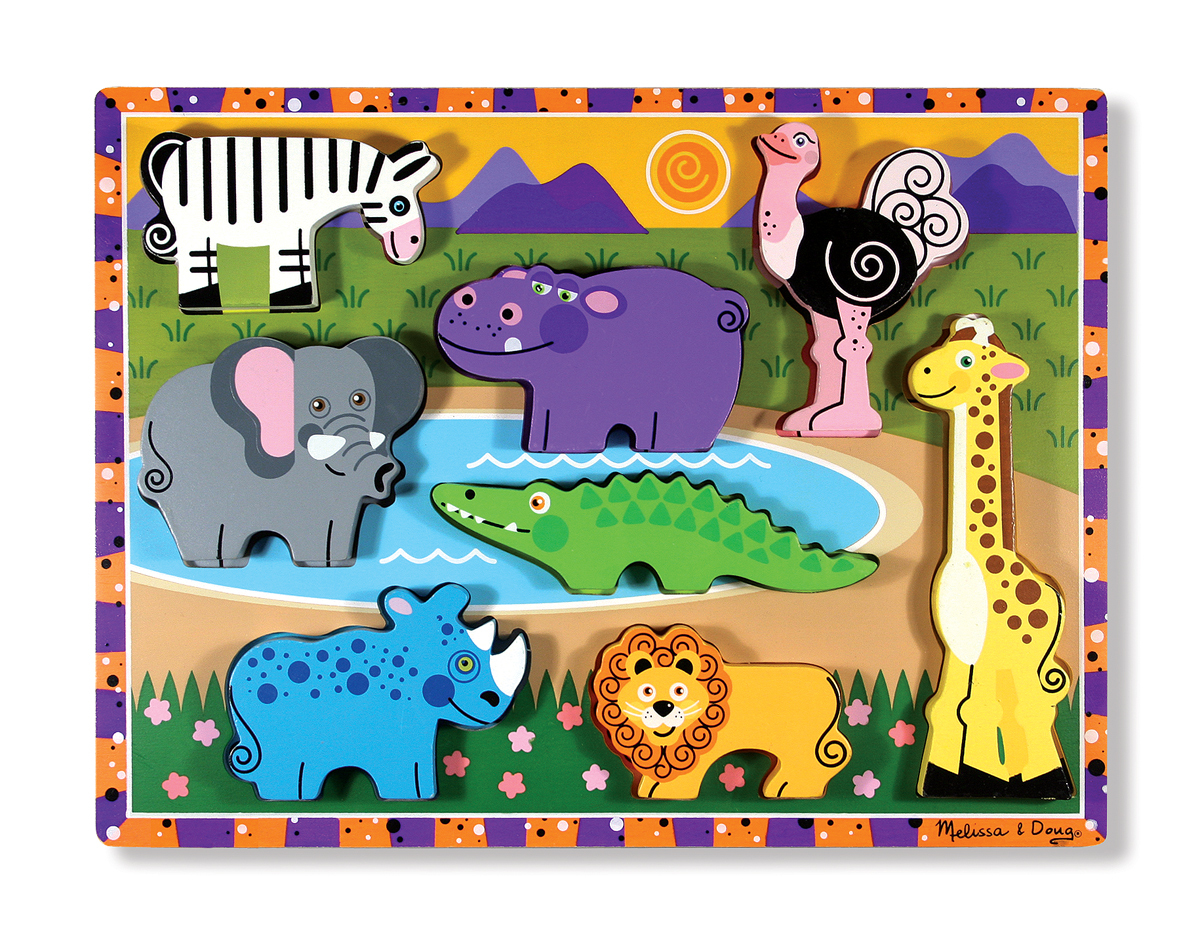 MELISSA & DOUG Dikke Houten Puzzle - Safaridieren