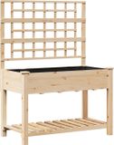 vidaXL Plantenbak met klimrek, massief vurenhout, beige, 115 x 60,5 x 153 cm