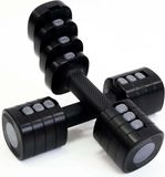 Dumbbell Halters, verstelbaar, 2 gewichten van 1 tot 2,5 kg, 4-in-1, fitnessapparaat, fitnessstudio, thuis, training (zwart)