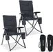 TRVLMORE Campingstoelen Luxe - Opvouwbaar - 2-Pack - 150KG Draagvermogen - Incl. Draagtas - Klapstoel - Kampeerstoel - Vouwstoel - Grijs