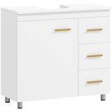 HOMCOM Badkamermeubel MDF, spaanplaat 70L x 30B x 65H cm Wit