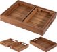 DoaBuy dienblad set van 3 teakhout 39x29 cm hout