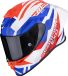 Scorpion EXO-R1 Evo II Valere White Red Blue - Integraalhelm - Maat L - Motorhelm - ECE 22-06 gekeurd