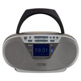 Aiwa BBTU-500DAB/SL draagbare cd-radio Dab+ met 2,4 inch kleurendisplay, Bluetooth 5.0, USB, CD/CDR/RW/MP3, Dab+, kleur: zilver