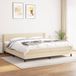 vidaXL Boxspringbed met matras, stof, crèmekleurig, 200x200 cm
