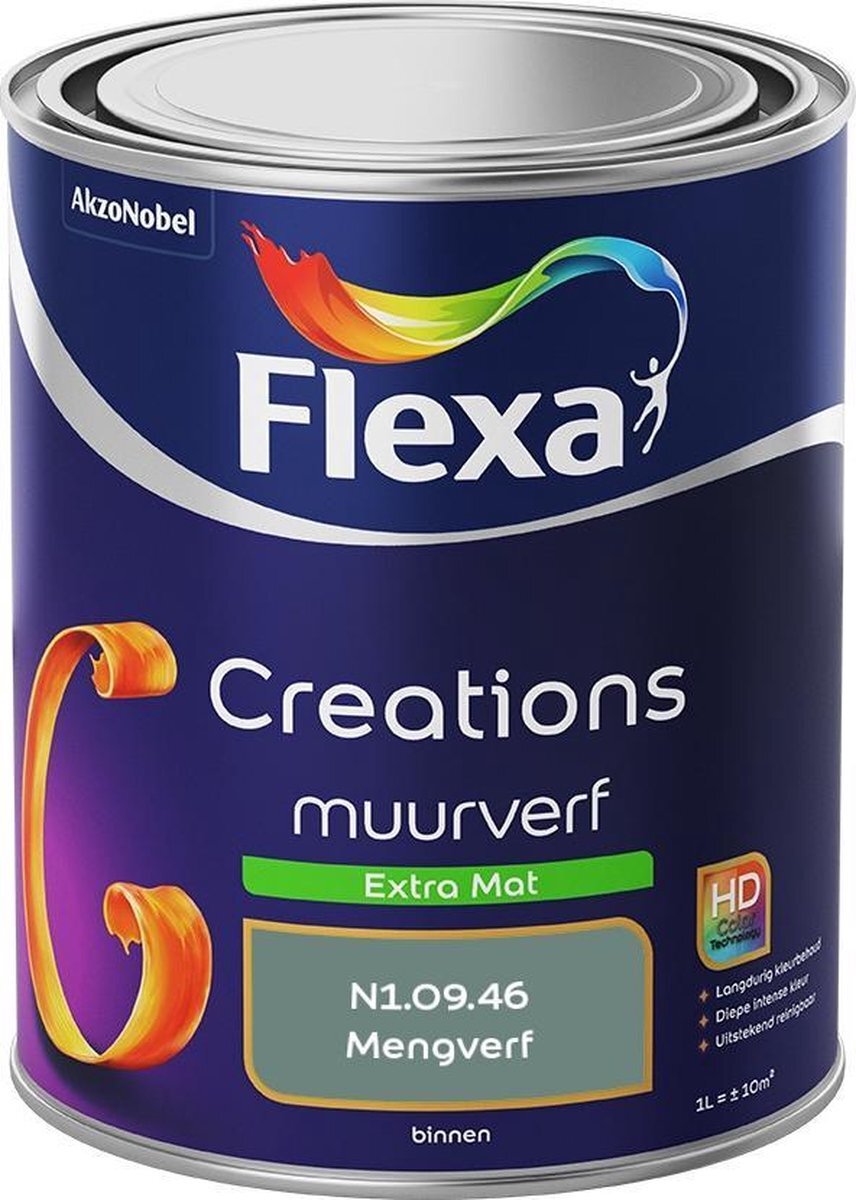 FLEXA Creations Muurverf - Extra Mat - Mengkleuren Collectie - N1.09.46 - 1 liter