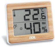 ADE Digitale thermometer en hygrometer voor binnen, luchtvochtigheidsmeter, bamboe