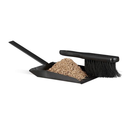 Relaxdays Stoffer en Blik - Zwart - 37 cm