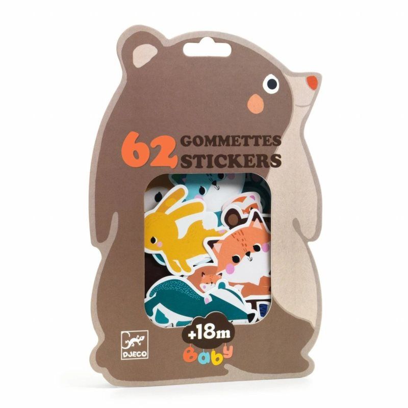 DJECO Forest Animals Baby Stickers Accessoires voor kinderen 62 st