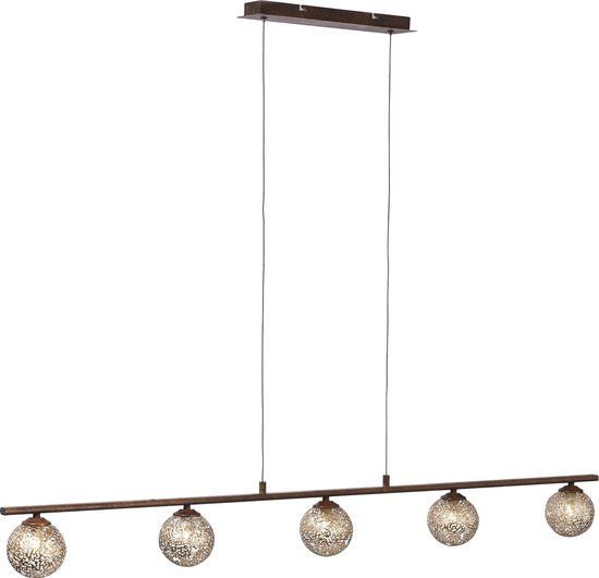 Paul Neuhaus Kreta Hanglamp - 5 Lichts - Roestbruin - 132cm