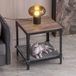Table d'appoint sans marque avec rangement - métal noir - style vintage