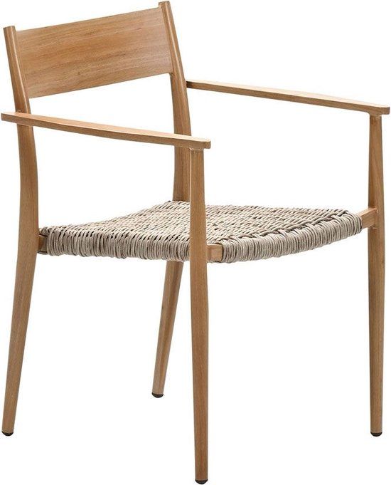 Garden Impressions Richmond Dining Armchair - Light Teak Look - Natural Wicker