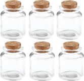 Merkloos Klein flesje - 72x - 5 x 6 cm - transparant - glas - potje - DIY - bedankjes - bewaarpotjes - weggevertjes - Kleine voorraadpotjes
