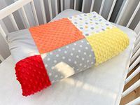 Babydeken knuffeldeken kruipdeken patchwork deken speeldeken kinderwagen deken van 100% katoen (80 x 120 cm). Superzachte en pluizige knuffeldeken favoriete deken voor je baby