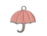 INNSPIRO Mooie bedels hanger van metaal, roze paraplu, 24 x 25 mm, 25 stuks