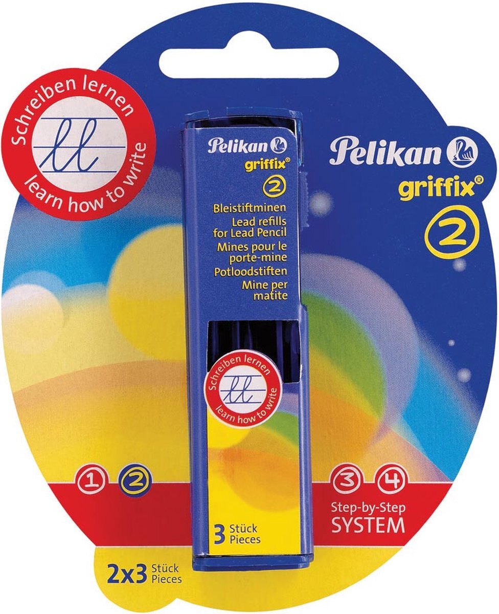 pelikan Griffix potloodstiften, 2 mm, blister van 2 doosjes van 3 stuks 8 stuks