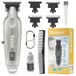 Merkloos KEMEI Professionele Haar/Baard Trimmer voor Mannen Zero Gapped Tondeuse met T Blade, Draadloze Oplaadbare, Zilverachtig