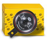HELLA 3AL 922 000-951 Claxon - S90 - 12V - 113dB(A) - Frequentiebereik: 350Hz - Lage toon - Behuizingskleur: Rood / Zwart - Platte stekkeraansluiting