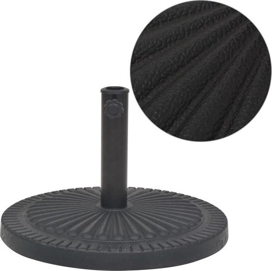 vidaXL Parasolvoet rond 29 kg hars zwart