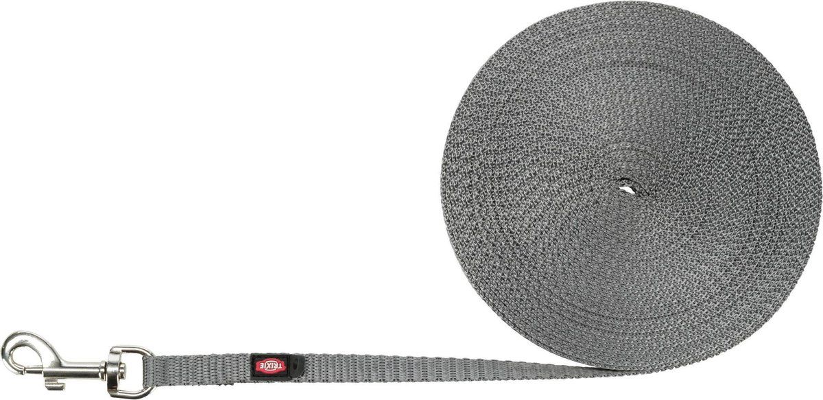 TRIXIE Sleeplijn extra licht | XS–S 10 m 10 mm Grijs