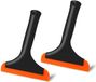 Sans marque 2 Pièces Raclette de fenêtre en silicone - Raclette de douche compacte pour voiture, verre et salle de bain - Noir