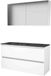 Basic Line Icecat Basic-Line Comfort 46 Badkamermeubelset - 120 x 46 cm - Greeploos - 2 Lades - Hardstenen Wastafel - 2 Kraangaten - Spiegelkast - Ice White